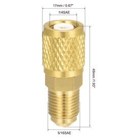 sourcing map Straight Fitting 5/16SAE Male to 1/4SAE Rotating Pipe Connector Adapter
