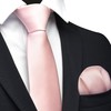 GUSLESON Blush Pink Tie Set for Men Formal Business Silk