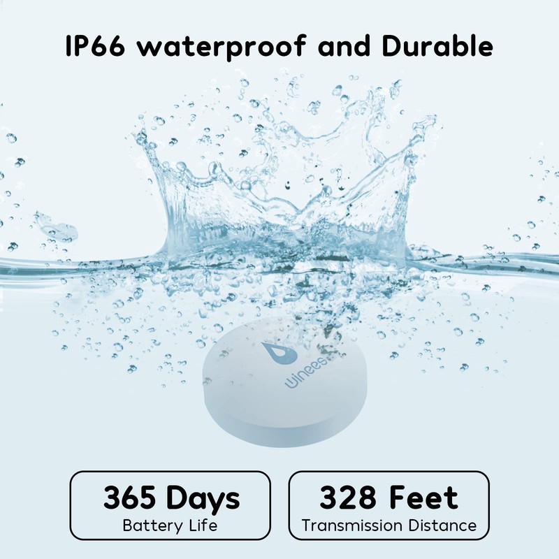 Winees WiFi Water Detector, 3 Pack Water Sensors with Leak