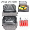 FlowFly Insulated Lunch Bag Adult Lunch Box Large Tote Double
