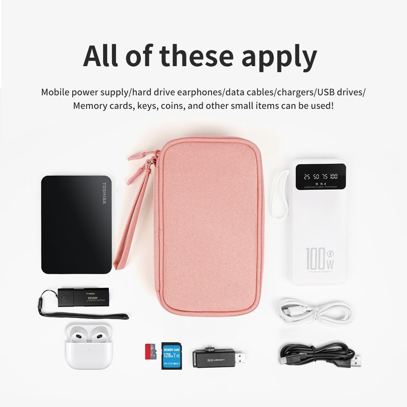 PAPOEEA Cable Bag Electronic Bag Organiser Universal Cable Organiser Bag,