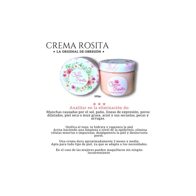 10 Crema Rosita De Obregón Original 100gr Natural Rejuvenece