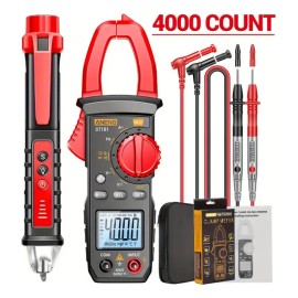 Set de Pinza Amperimétrica Digital Smlcon ST181+VD802 con Detector de Voltaje