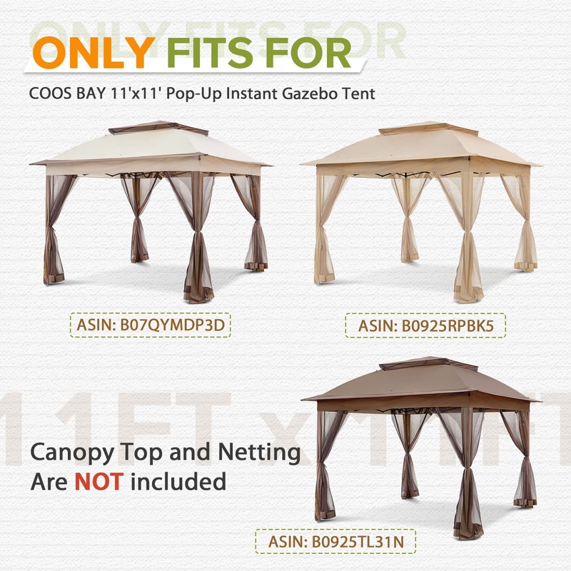 COOS BAY 11x11 Replacement Pop up Gazebo Tent Steel Frame