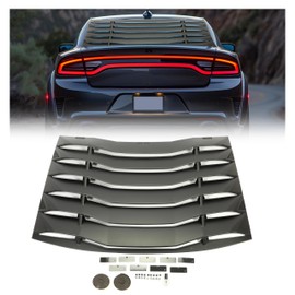 KUAFU Rear Windshield Window Louver Compatible with 2011-2023 Dodge Charger Windshield Sun Shade Cover Anti-Peeping and Sunlight Barrier GT Lambo Style Powder Coated Black