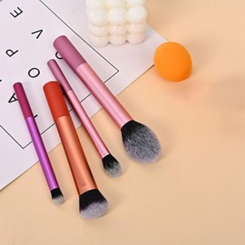 Makeup Brushes set, 5 Count Pack Of One (Caro Fashion) Complete Makeup Brushes Set For Face With Miracle Smooth Blender Sponge Puff.