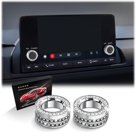Polodunn Accessories for Honda Civic 2022-2025 & CRV/HRV/Accord/Acura Ingetra 2023-2025 with 7" inch Screen - 2pcs Audio Volume Aluminum Alloy Knob Cover Trims (Bling, for 7-inch Screen)