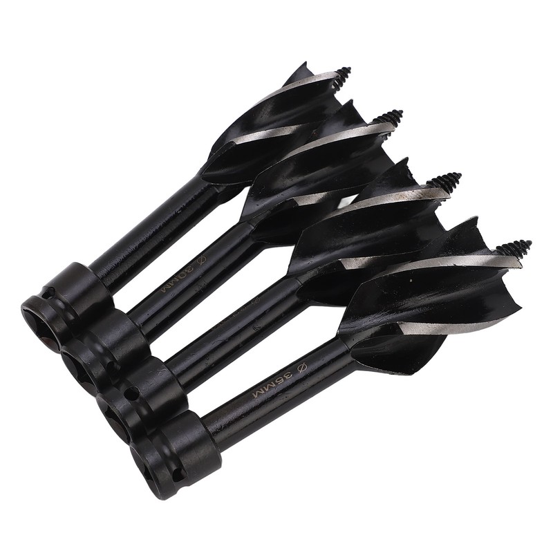 4 Pcs Wood Auger Bit 4 Flute Detachable Hex Shank