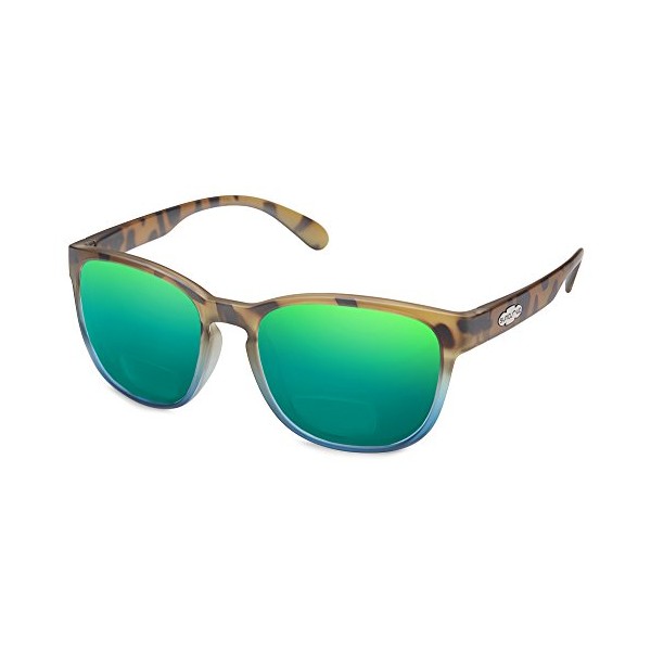 Suncloud Loveseat Polarized Bi-Focal Reading Sunglasses in Matte Tortoise Blue/Green