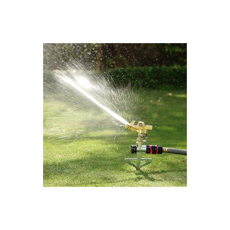 Eden 16032 Brass Impact Sprinkler, Heavy Duty Sprinkler Head, Adjustable
