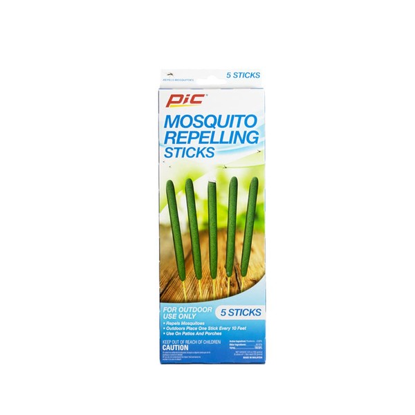 PIC Mosquito Repelling Sticks, 5 Count Box, 3 Pack - Mosquito Repellent for Outdoor Spaces