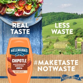 Hellmann's Mayonnaise Dressing 8 Count Mild Chipotle for Tacos, Grilled Chicken Sandwiches & More, with Real Ingredients & No Artificial Flavors, 11.5 oz