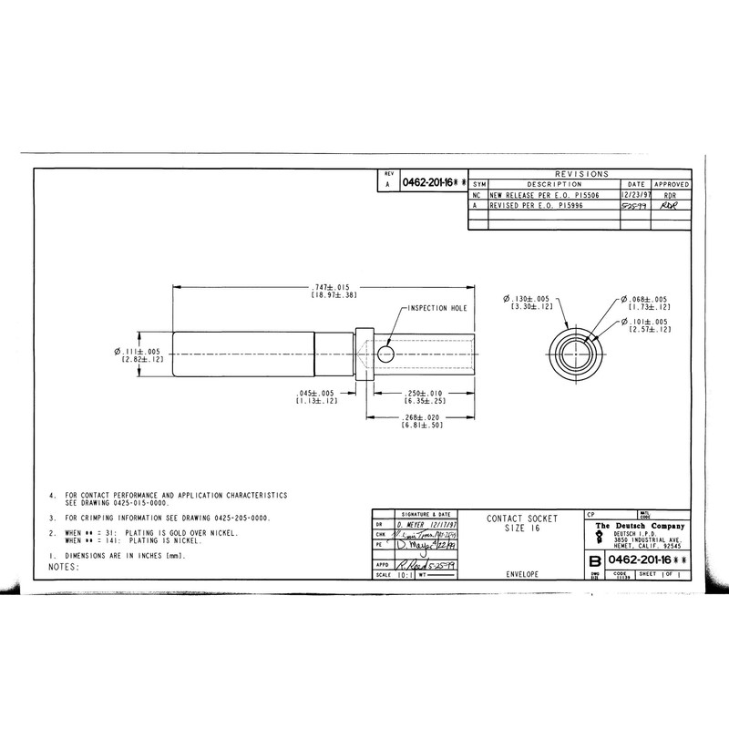 German 0462-201-16141 DT Socket Contact Turned Nickel-Plated 0.5 - 1.3