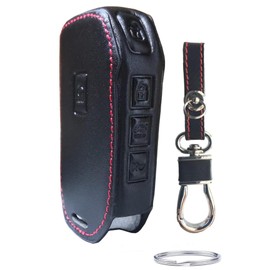 KAWIHEN Leather Key Fob Cover Compatible with 2019 2020 2021 2022 2023 KIA K5 Forte Niro Seltos Sorento Soul Sportage Stinger Key Fob(5 Button, NOT FIT FLIP FOB)