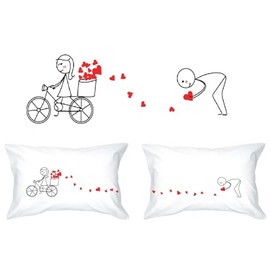 Human Touch, Love Trail Romantic His & Hers Pillow Cases
