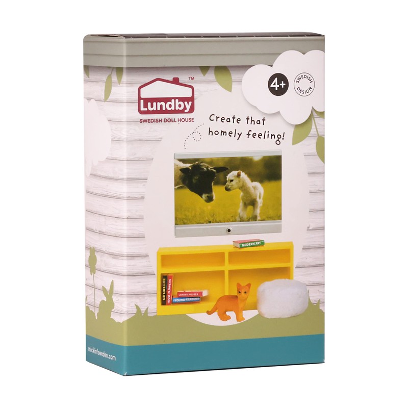 LUNDBY Dolls House Furniture — Living Room TV Set +