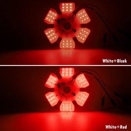 Partsam 2Pcs Ultra-Thin Hex Style Dual Function Interior 54 LED Air Breather Light 4.8" Decorative Air Cleaner Lamp for Peterbilt Kenworth Freightliner Trucks, Trailers, RV IP67 10-30V (Red)