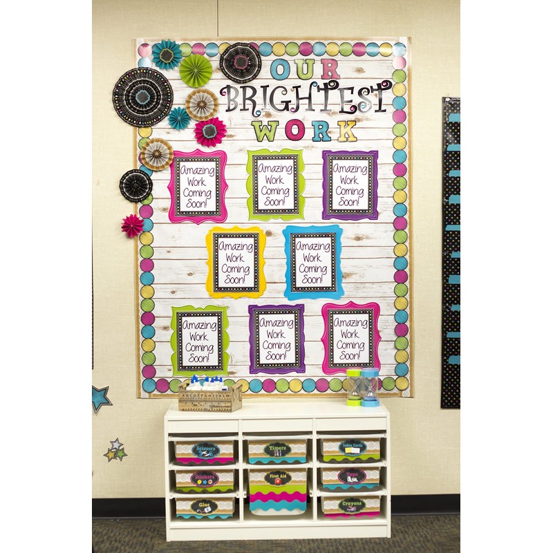 Teacher Created Resources Chalkboard Brights Circles Die-Cut Border Trim (TCR3498)