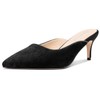 Saekcted Womens Heeled Mules Kitten Heel Pointed Toe Pumps Slip-on