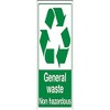 V Safety General Waste, Non Hazardous Recycling Sign - 200mm