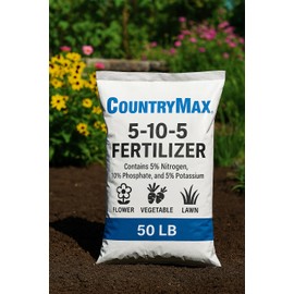 5-10-5 All-Purpose Fertilizer – 50 lb Bag | Balanced Nutrient Blend for Flowers, Vegetables, Lawns & Shrubs | Promotes Strong Roots, Vibrant Blooms & Healthy Growth | Easy Application Granules