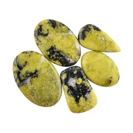 Lizardite Stone, Natural Gemstones and Crystals Cabochon Lot, DIY Jewelry Making Loose Gemstones, Chakra Healing Crystals, Wire Wrapping Cabochons, Pack of 5