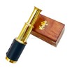 Generic 6"" Handheld Brass Telescope with Wooden Box - Pirate
