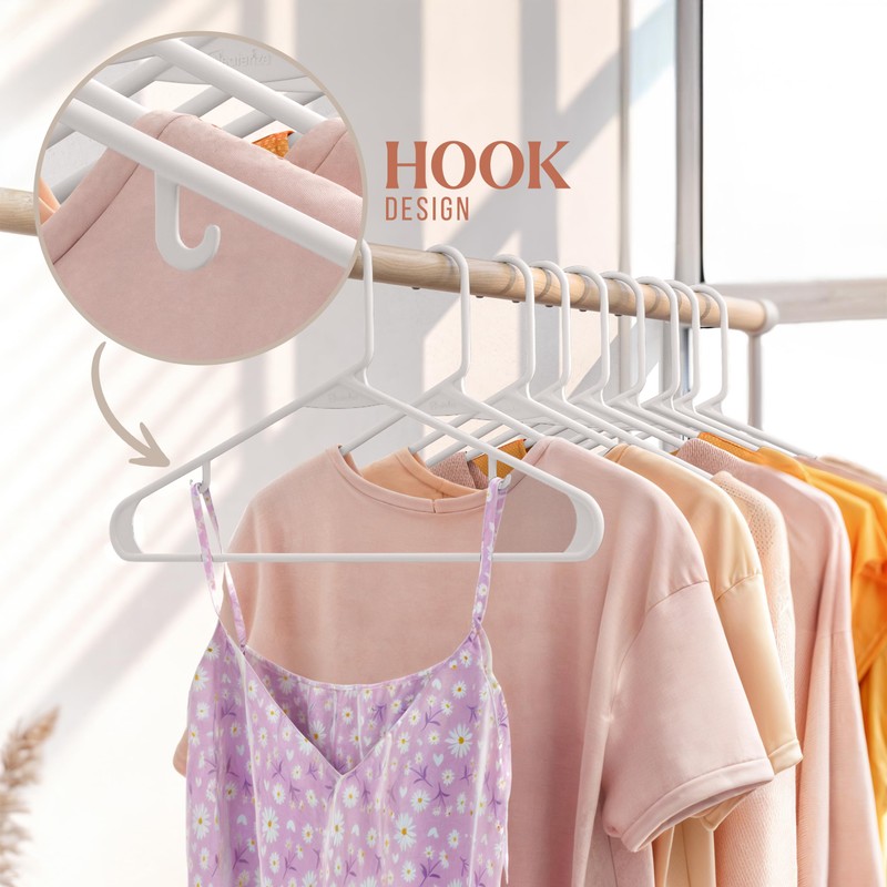 Plastic Hangers 50 Pack White - Clothes Hangers - Makes