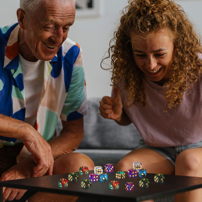 TecUnite 25 Pieces 20 Side Polyhedral Dice Set with Black