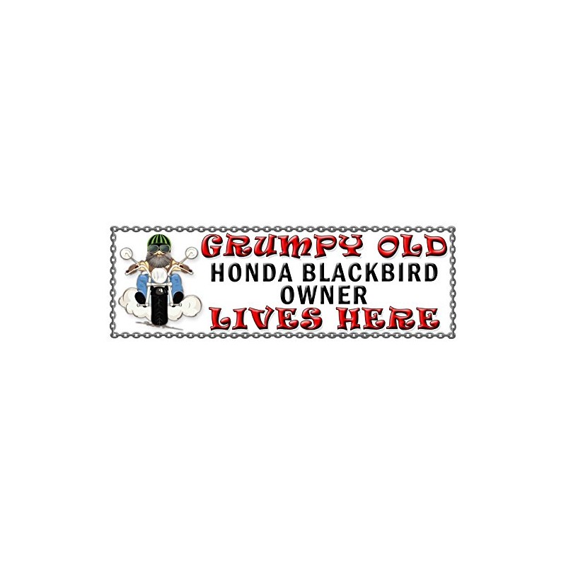 SHAWPRINT Grumpy Old HONDA BLACKBIRD Owner Lives Here metal sign/plaque