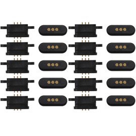 Roundsky 10 Pairs Spring Loaded Magnetic Pogo Pin Connector 3 Positions Magnets Grid Size 2.3 mm Passage Holes Male Female Probe