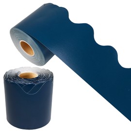 69 Feet Scalloped Bulletin Board Borders，Holiday Decoration for School，Scalloped Borders Classroom Bulletin，for Classroom Décor, Bulletin Board Trim Doors Decoration Strips（Navy Blue）