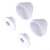 2 Pairs Tall Toilet Bolt Caps White Plastic Toilet Floor