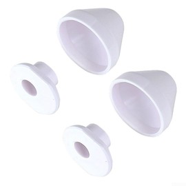 2 Pairs Tall Toilet Bolt Caps White Plastic Toilet Floor Cap with Washers Toilet Fixing Screws Replacement Parts Push On Toilet Bowl Bathroom Accessories