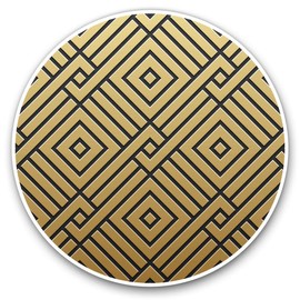 Vinyl Stickers (Set of 2) 25cm - Gold Geetric Pattern Art Deco #12555