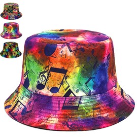 CWENDANER Bucket Hat Retro 80s 90s Style Fashionable Fishing Hat Unisex Reversible Fishing Hat Double Sided Sun Hat, yinyuefu