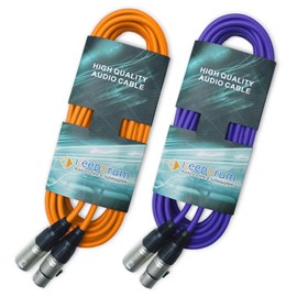keepdrum mc001xx-10m Microphone Cable 3-Pin XLR 10m Orange Purple Pack of 2
