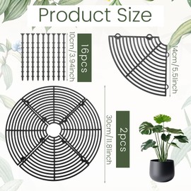 Bewudy 11.8 Inch Plant Pot Cover, 2 Pack Plant Covers from Animals with 16 Stakes, Indoor Plant Protector from Cats, Keep Cats Squirrels Out of Flower Pots for Indoor Outdoor Gardening(Black)