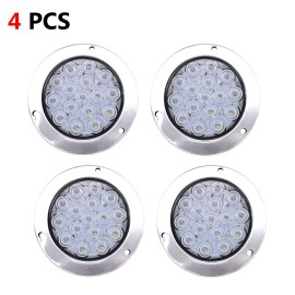 4PCS 4 Inch Round 16-LED Tail Light Reverse Backup Lamp White For Truck Trailer