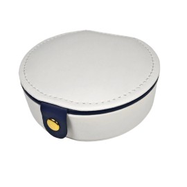 LG7313 Mini Jewelry Travel Case, Small Portable Jewellry Organizer Box Portable Display Storage Box for Rings Earrings NecklacesColor: White, Exterior Material: Pu