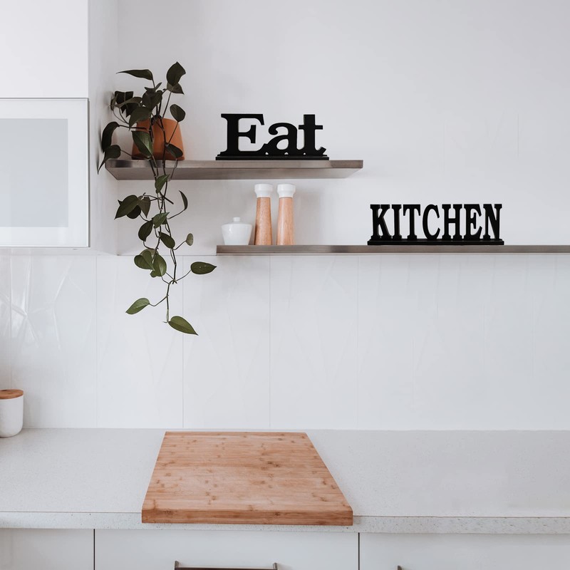 Kitchen Sign for Home Decor, Wooden Kitchen Block Letters Rustic