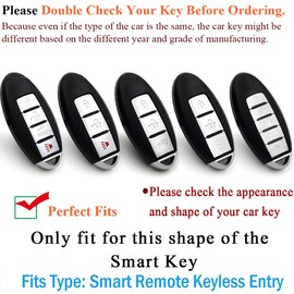 SANRILY 2/3/4/5 Buttons Metal Key Fob Cover Case for Nissan Altima Murano Rogue Keyless Remote Keychain Holder Key Protector for Infiniti QX60 Q60 QX80 Q50(Red)
