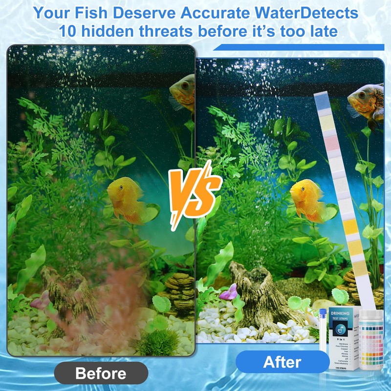 Aquarium Test Strips, 9-in-1 Fish Tank Test Strip, Water Testing
