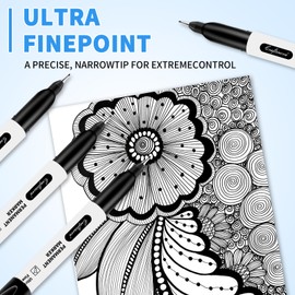 craftinova Black Ultra Fine Point Permanent Markers, Extra Fine Tip, Quick Drying and Waterproof, Fade Resistant Perfect on Paper, Glass, Metal, Plastic, Wood, Office & School Use, 120 Pack