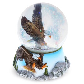 CoTa Global Eagle Snow Globe - Sparkly Water Globe Figurine with Sparkling Glitter, Collectible Novelty Ornament for Home Decor, for Birthdays, Christmas, and Valentine's Day - 65mm