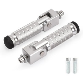 XINGWU M8 Motorcycle Foot Pegs 90 Degree Foldable Bike Pegs CNC Anti-Skid Universal for Super 73 Yamaha Honda Suzuki Aprilia Electric Car Motorbike Scooter Mini Bike Ebike Dirt Bike Go Kart (Silver)