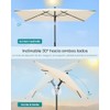 SONGMICS Sombrilla de Patio, Parasol de Exterior, Techo Inclinable, para