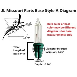 JL Missouri Parts & Misc. 20x 2.5v GE Style A Warm White Base WB Clear Bulbs Mini Christmas Tree Lights 0.425w Incandescent Glass Bulb Holiday String Lights Replacement