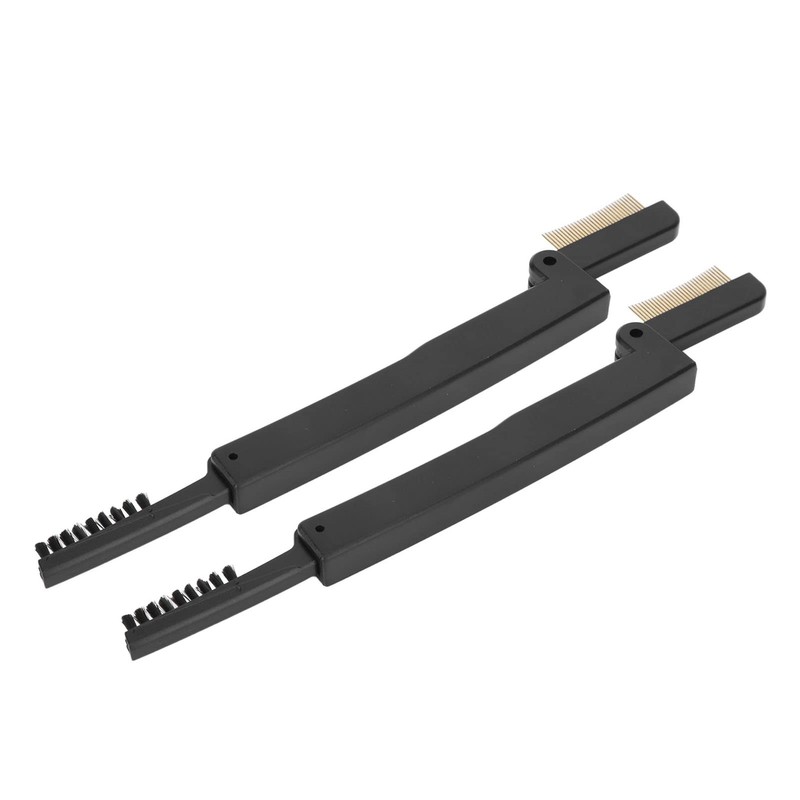 Folding Eyelash Comb,2 Pcs Stainless Steel Teeth Eyebrow Comb Eye