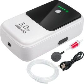 Ghosthorn Silent Dual Operating Mode Rechargeable Aerator for Fish, Large Capacity Aquarium Air Pump with Universal Clip for Most Bait Buckets 4000mAh